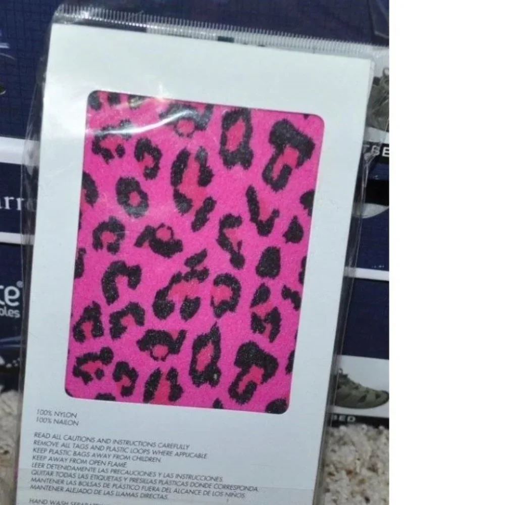 Leopard Tights Black & Pink Teen Girls Halloween Costume Accessory 14+